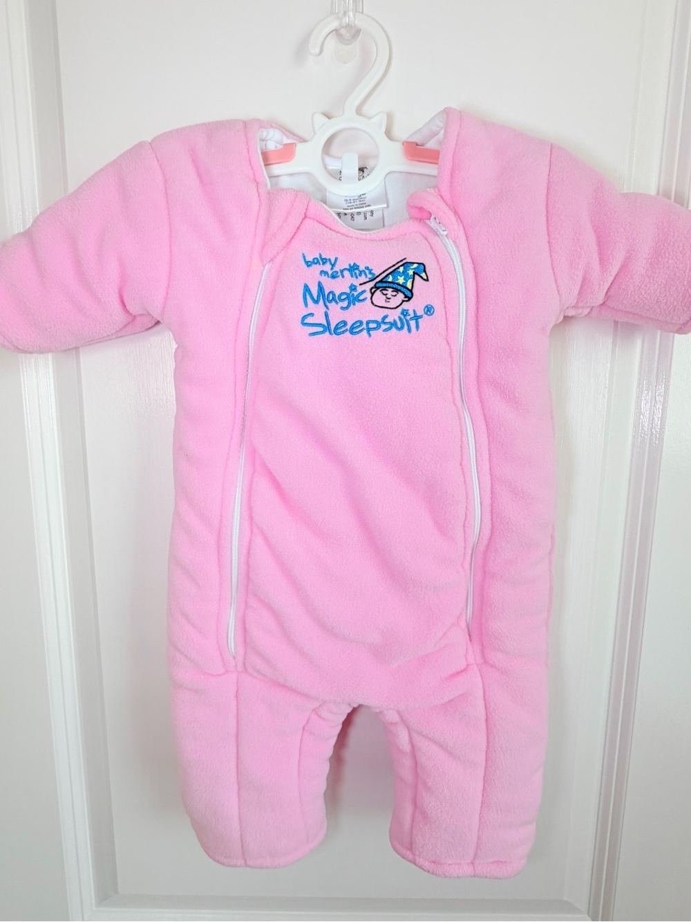 Baby Merlin’s Magic Sleepsuit Pink Fleece Large 6-9M Like New